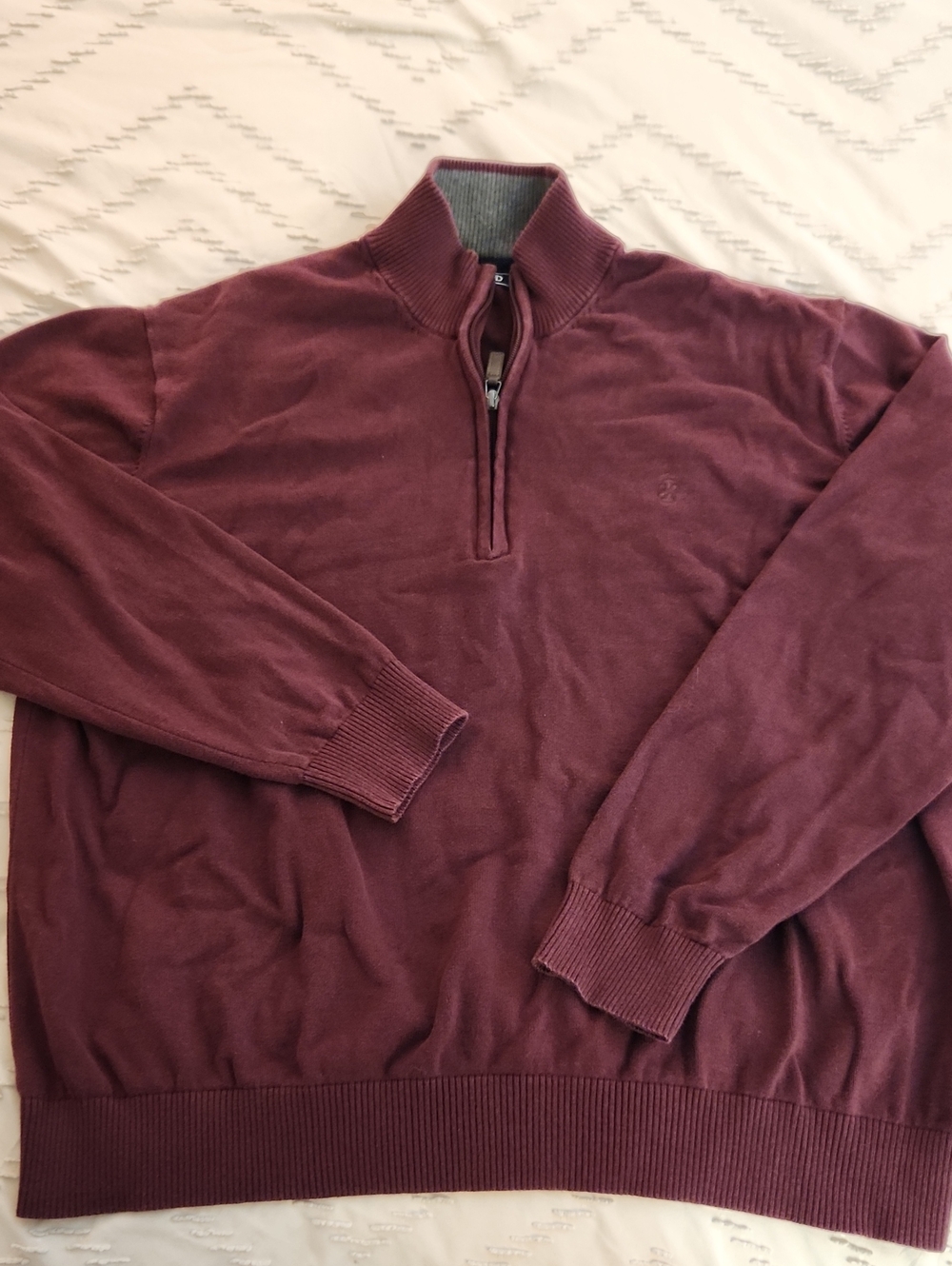 Men's Izod Quarter-Zip Sweater - Burgundy